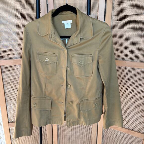 Vintage khaki trench cropped jacket size small made in France military - Picture 3 of 8